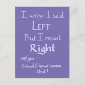 引数離れおもしろい引用文手書き紫 ポストカード (正面)