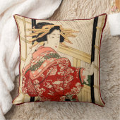引横津の夜の女(ヴィンテージ日本のプリント) クッション (ブランケット)