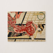 引横津の夜の女(ヴィンテージ日本のプリント) ジグソーパズル (横)