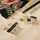 引横津の夜の女(ヴィンテージ日本のプリント) ジグソーパズル (側面)