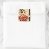 引横津の夜の女(ヴィンテージ日本のプリント) スクエアシール (バッグ)