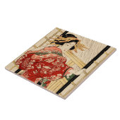 引横津の夜の女(ヴィンテージ日本のプリント) タイル (側面)