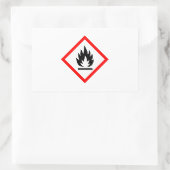 引火記号/絵文字 長方形シール (バッグ)