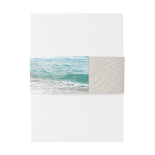 引用付きのビーチの砂と波 招待状ベリーバンド (裏面例)