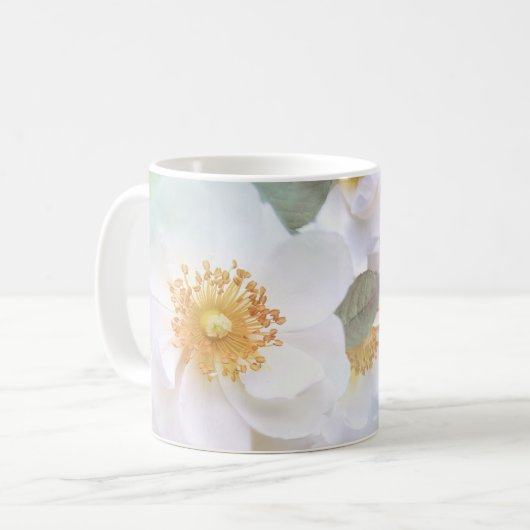 引用付きデリケートな花 コーヒーマグカップ (正面左)