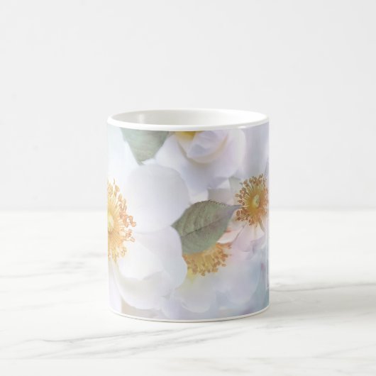 引用付きデリケートな花 コーヒーマグカップ (中央)