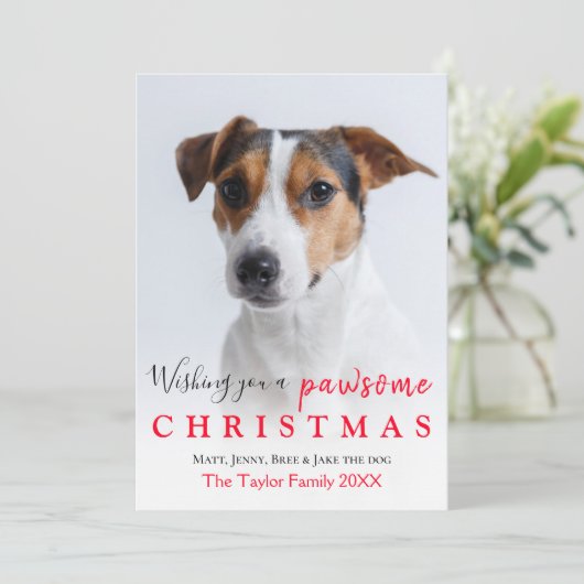 引用文おもしろいあなたのペット写真クリスマスホリデーカード (スタンド正面)
