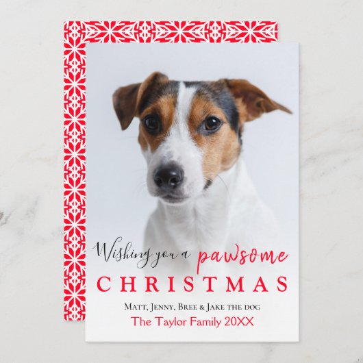引用文おもしろいあなたのペット写真クリスマスホリデーカード (正面/裏面)