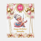 引用文おもしろいおばあちゃん毛布ギフトパーソナライズされたセット フリースブランケット (正面)