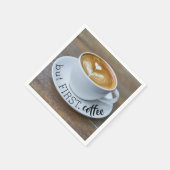 引用文おもしろいが最初のコーヒーカップ スタンダードカクテルナプキン (角)