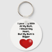 引用文おもしろいが私のお尻を愛して キーホルダー (正面)