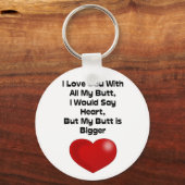 引用文おもしろいが私のお尻を愛して キーホルダー (正面)