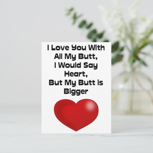 引用文おもしろいが私のお尻を愛して ポストカード (スタンド正面)