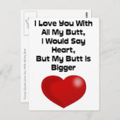 引用文おもしろいが私のお尻を愛して ポストカード (正面/裏面)