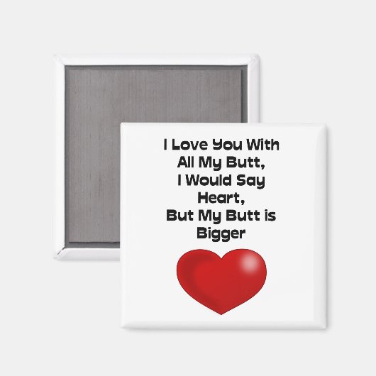 引用文おもしろいが私のお尻を愛して マグネット (正面/裏面)