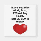 引用文おもしろいが私のお尻を愛して マグネット (正面)