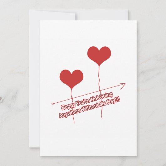 引用文おもしろいとハート型バルーン休日カー シーズンカード (正面)