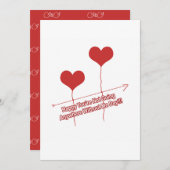 引用文おもしろいとハート型バルーン休日カー シーズンカード (正面/裏面)