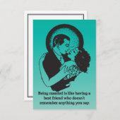 引用文おもしろいの結婚と約束 招待状 (正面/裏面)