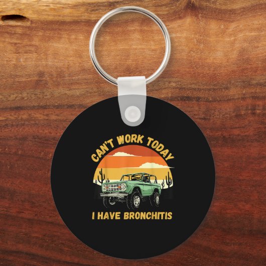 引用文おもしろいは今日働けない気管支炎がある キーホルダー (正面)