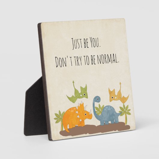 引用文おもしろいは可愛い恐竜と一緒にいる フォトプラーク (正面)