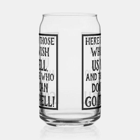 引用文おもしろいは我々を良く願う人々へ ガラス缶 (左)