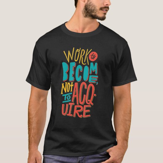 引用文おもしろいを獲得しないために働く Tシャツ (正面)