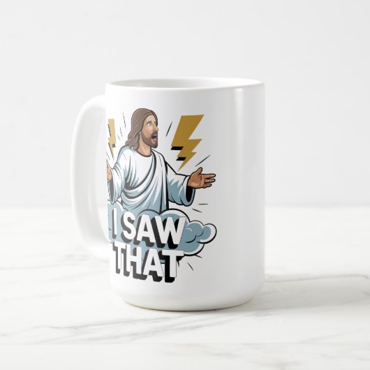 引用文おもしろいイエスミーム私はそのクリスチャンのポスターを見た コーヒーマグカップ (正面左)