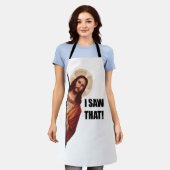 引用文おもしろいイエスミーム、私はイエスを見た エプロン (着用した状態)