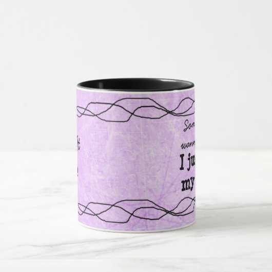 引用文おもしろいウィメンズパープルコーヒーマグ マグカップ (中央)