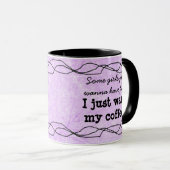 引用文おもしろいウィメンズパープルコーヒーマグ マグカップ (正面右)