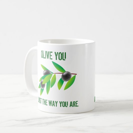 引用文おもしろいオリーブ君。お前のやり方だ。 コーヒーマグカップ (正面左)