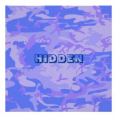 引用文おもしろいカモフラージパステルブルー抽象芸術 ポスター (正面)