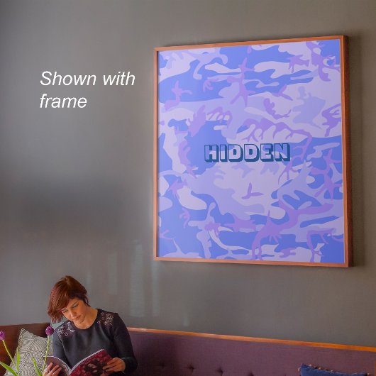 引用文おもしろいカモフラージパステルブルー抽象芸術 ポスター