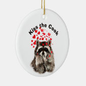 引用文おもしろいキスザ調理師かわいいアライグマ、動物 セラミックオーナメント (右)