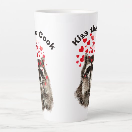 引用文おもしろいキス調理師かわいいアライグマ、動物M カフェラテマグ (正面)