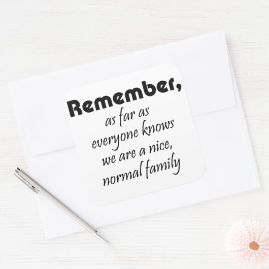 引用文おもしろいギフトユーモアことわざ スクエアシール (封筒)