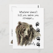引用文おもしろいグリズリーベアユーモアキル ポストカード (正面/裏面)