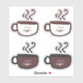引用文おもしろいコーヒーカップラインアートが最初のコーヒー シール (シート)