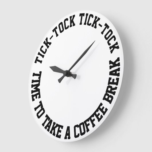 引用文おもしろいコーヒーブレイクホワイトラウンド ラージ壁時計 (傾斜)