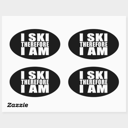 引用文おもしろいスキーヤー:私はスキーなので私は今だ 楕円形シール (シート)