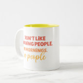 引用文おもしろいスナーキー「朝の人が嫌い」 ツートーンマグカップ (正面左)