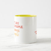 引用文おもしろいスナーキー「朝の人が嫌い」 ツートーンマグカップ (中央)