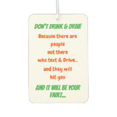 引用文おもしろいドリンクしない車オートデコール カーエアーフレッシュナー (正面)