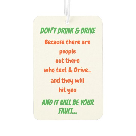 引用文おもしろいドリンクしない車オートデコール カーエアーフレッシュナー (裏面)