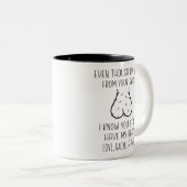 引用文おもしろいパパ、カスタムパパステップ父の日贈り物 ツートーンマグカップ (正面右)