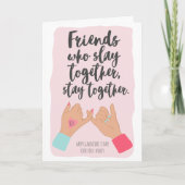 引用文おもしろいピンキーガレンチン3枚コラージュ カード (正面)