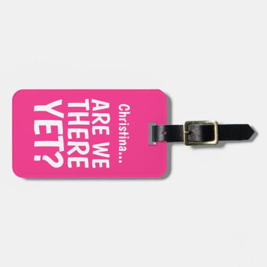 引用文おもしろいブライトガーリーピンク旅行荷物タグ ラゲッジタグ (正面横)