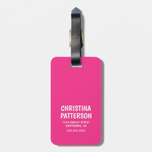 引用文おもしろいブライトガーリーピンク旅行荷物タグ ラゲッジタグ (裏面縦)