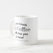 引用文おもしろいマグカップを叩く コーヒーマグカップ (正面左)